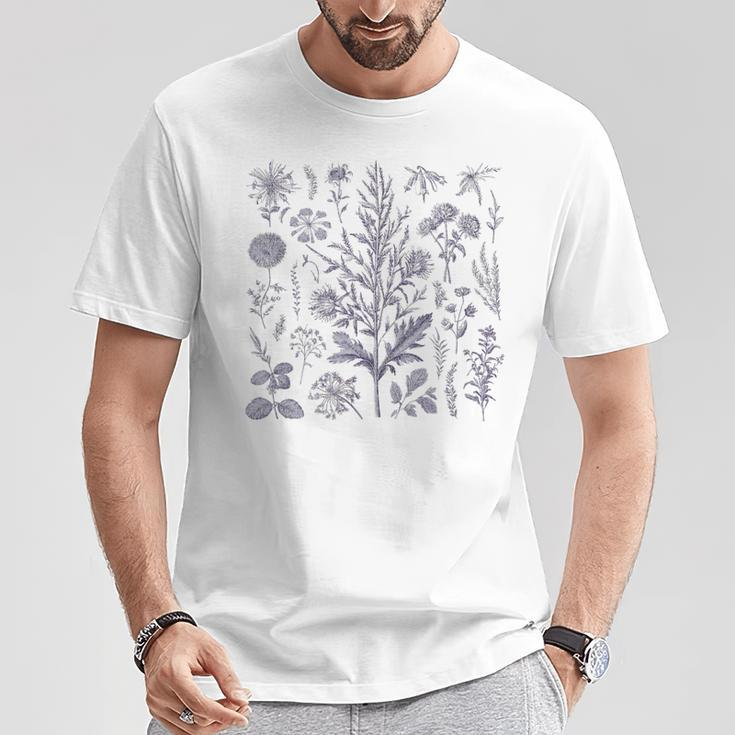 Vintage-Inspirierte Blume Botanischer Naturforscher T-Shirt Lustige Geschenke