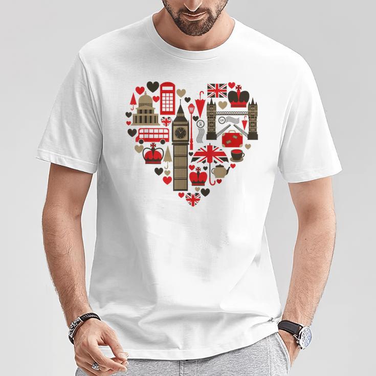 Vintage London I Love Travel Wanderlust Union Jack T-Shirt Unique Gifts