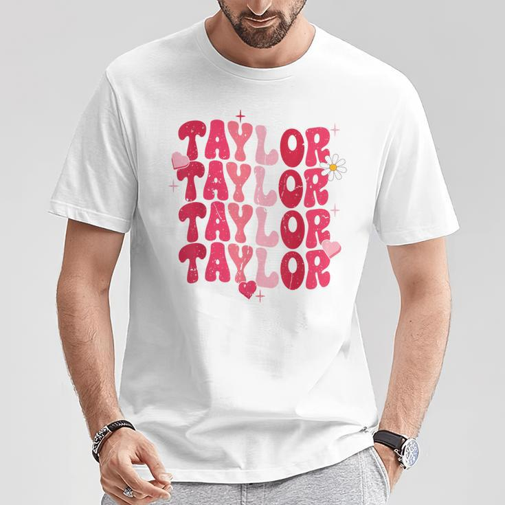 Vintage Taylor Personalized Name I Love Taylor T-Shirt Unique Gifts