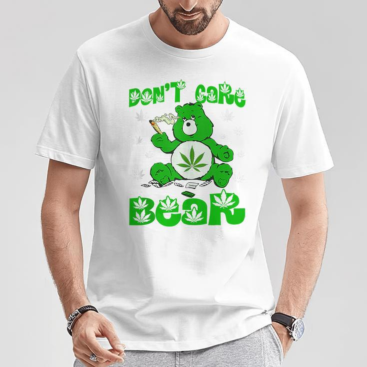 Weed Bear Herb Bear Don't Care Bear Marijuana Cannabis T-Shirt Funny Gifts