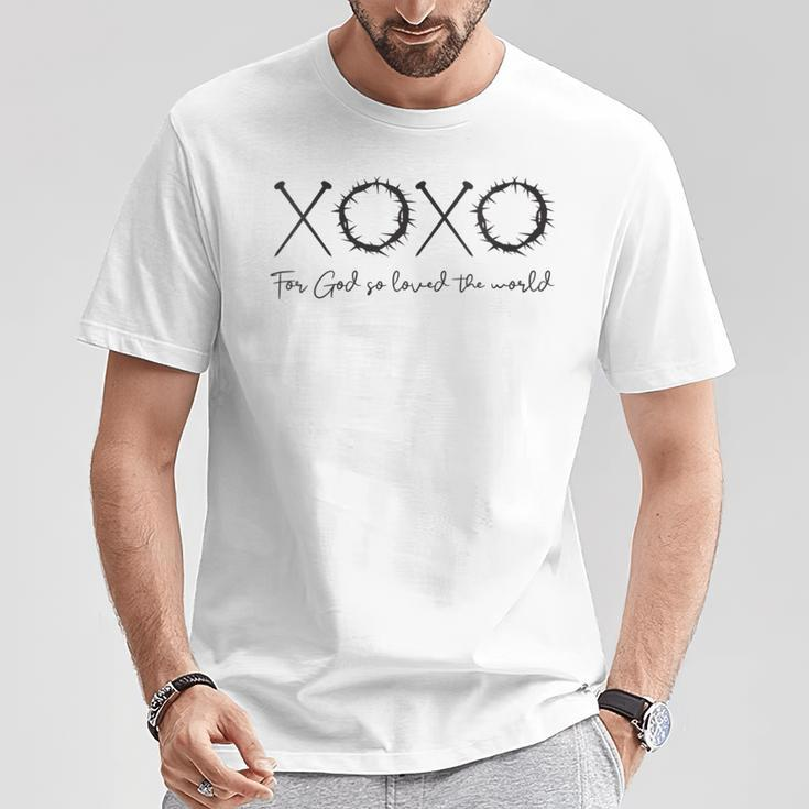 Xoxo For God So Loved The World Easter Love Letters T-Shirt Unique Gifts