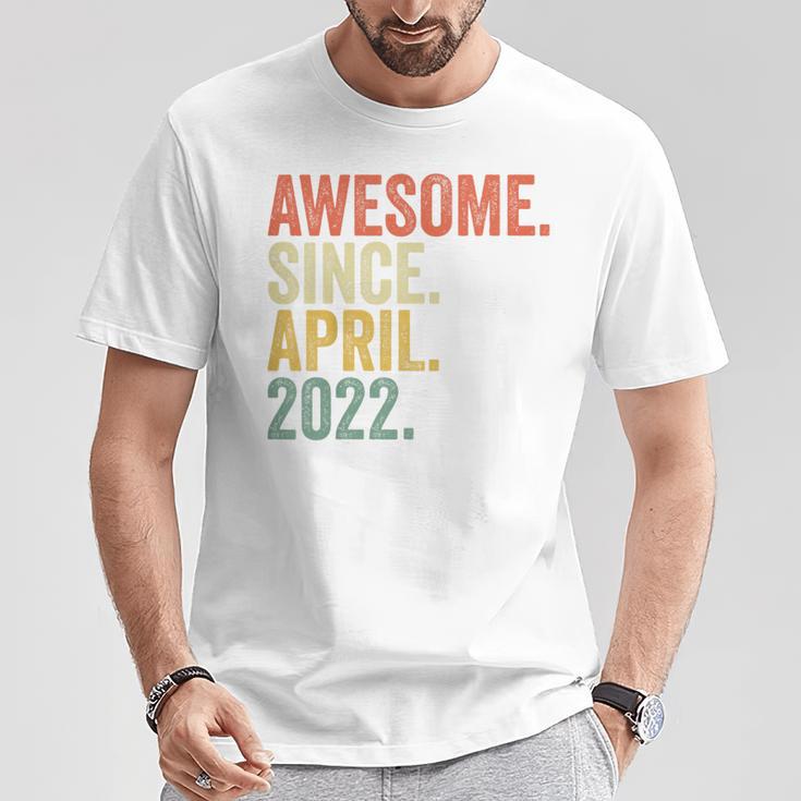 Youth Awesome Since April 2022 Birth Of Birthday 2022 Vintage T-Shirt Unique Gifts