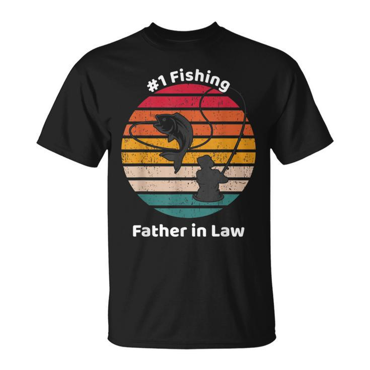 1 Fishing Father In Law Graphic Fisherman Fathers Day T-Shirt