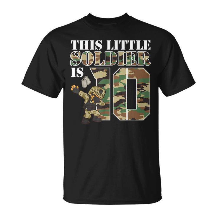 10 Year Old Boy Military Army 10Th Birthday Boy T-Shirt