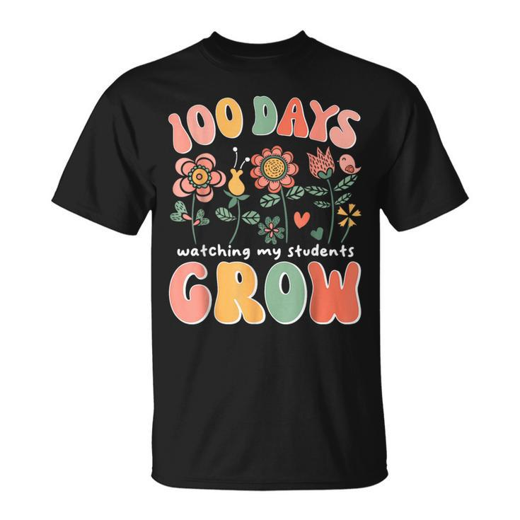 100 Day Watching My Students Grow 100 Days Of School Teacher T-Shirt