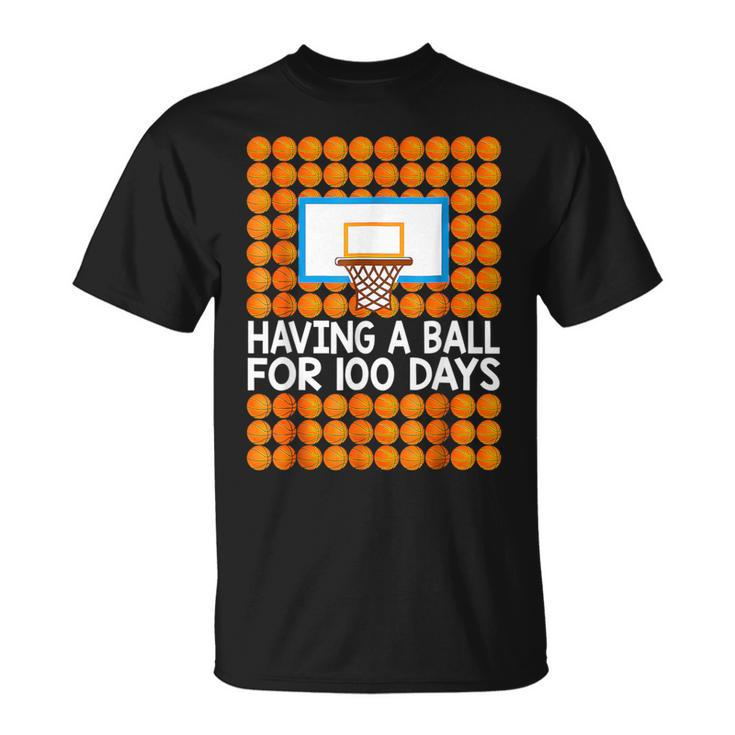 100 Days Of School Basketball 100Th Day Balls For Boys T-Shirt