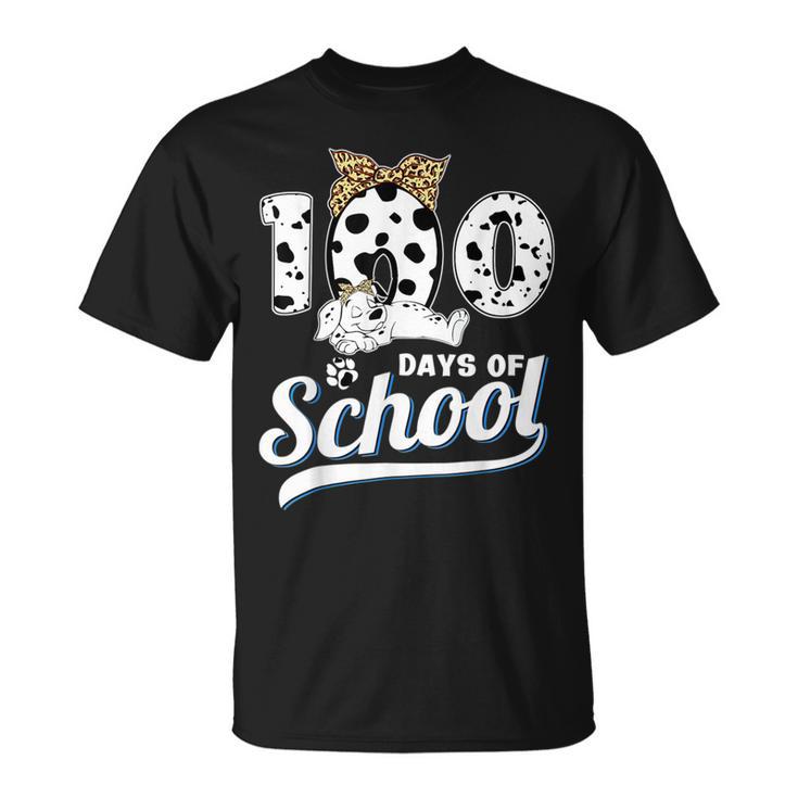 100 Days Of School Dalmatian Dog Boys Girls 100 Days Smarter T-Shirt