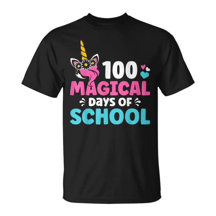 100Th Day Of Kindergarten For Girls 100 Magical Days Unicorn T-Shirt