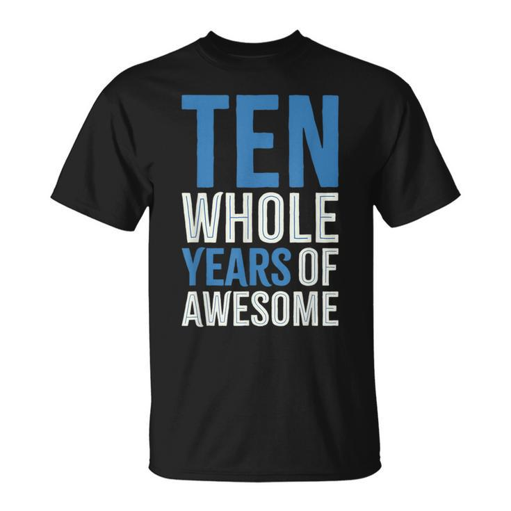 10Th Birthday Boy Age 10 Ten Year Old Boys Son T-Shirt
