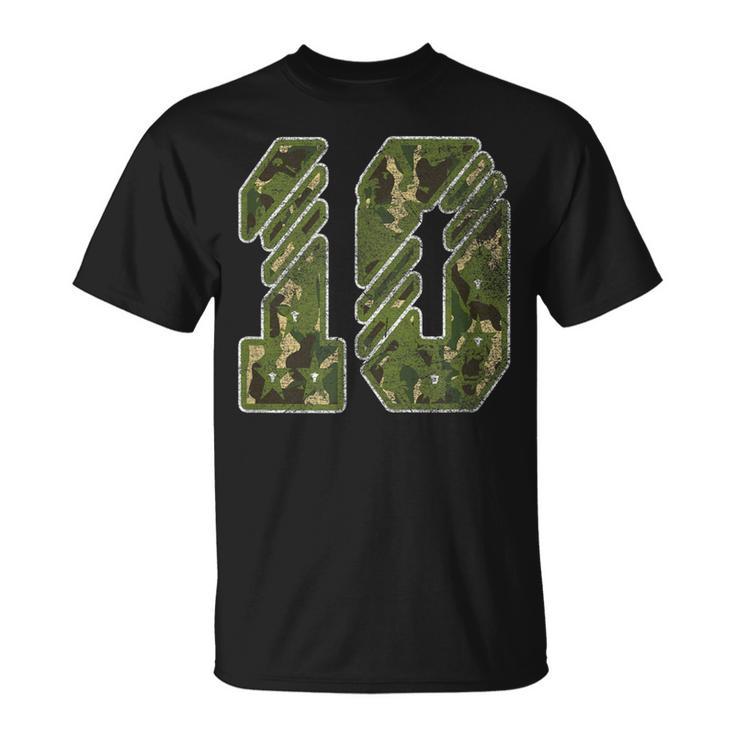 10Th Birthday Soldier 10 Year Old Military Themed Camo T-Shirt