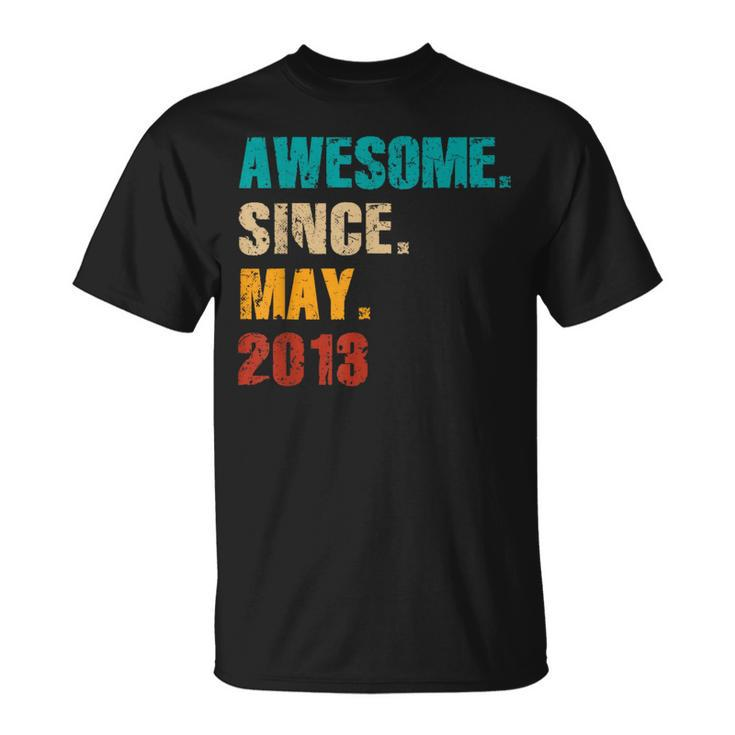 11 Year Old Vintage Awesome Since May 2013 11Th Birthday T-Shirt