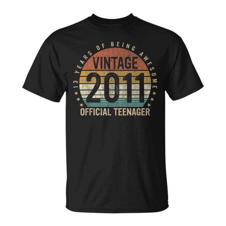 13 Yr Old Vintage 2011 Official Nager 13Th Birthday T-Shirt