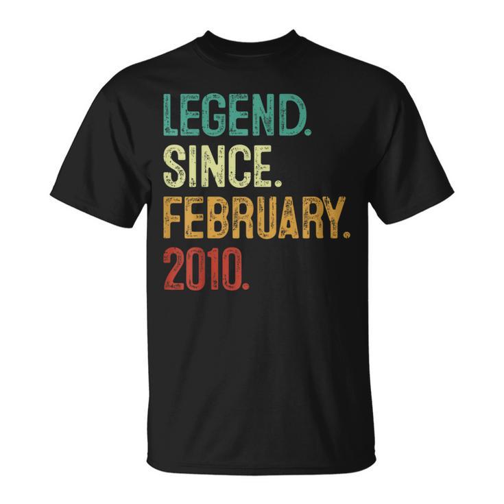 14 Years Old Legend Since February 2010 14Th Birthday T-Shirt