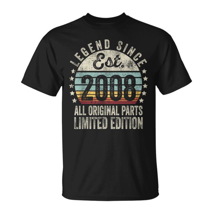 16 Years Old Bday Legend Since 2008 Vintage 16Th Birthday T-Shirt