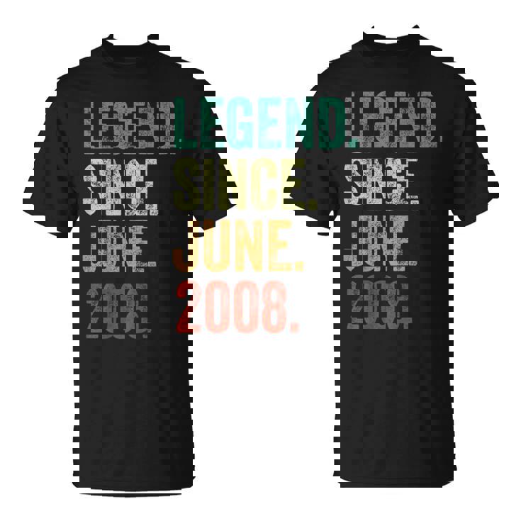 16 Years Old Legend Since June 2008 16Th Birthday T-Shirt