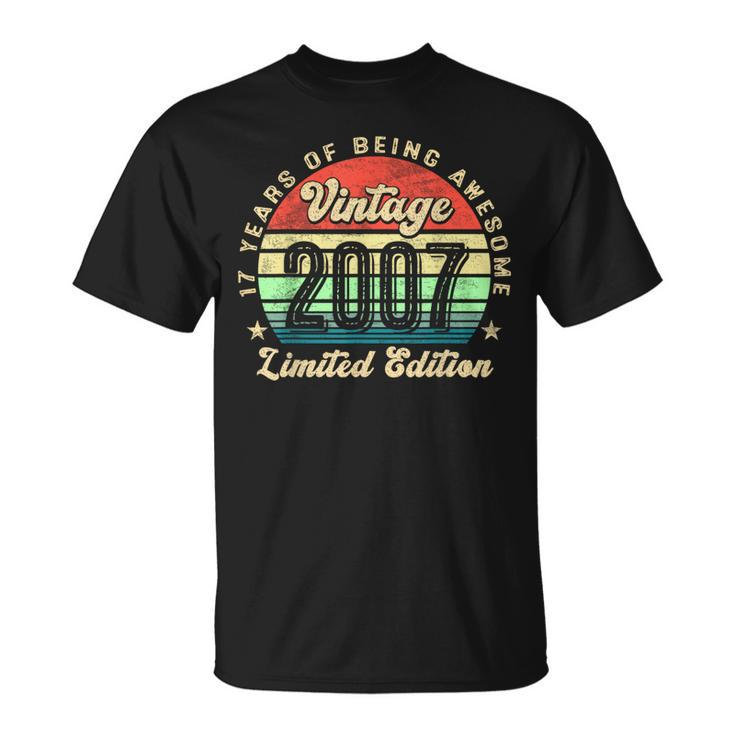 17 Year Old Vintage 2007 Limited Edition 17Th Birthday T-Shirt