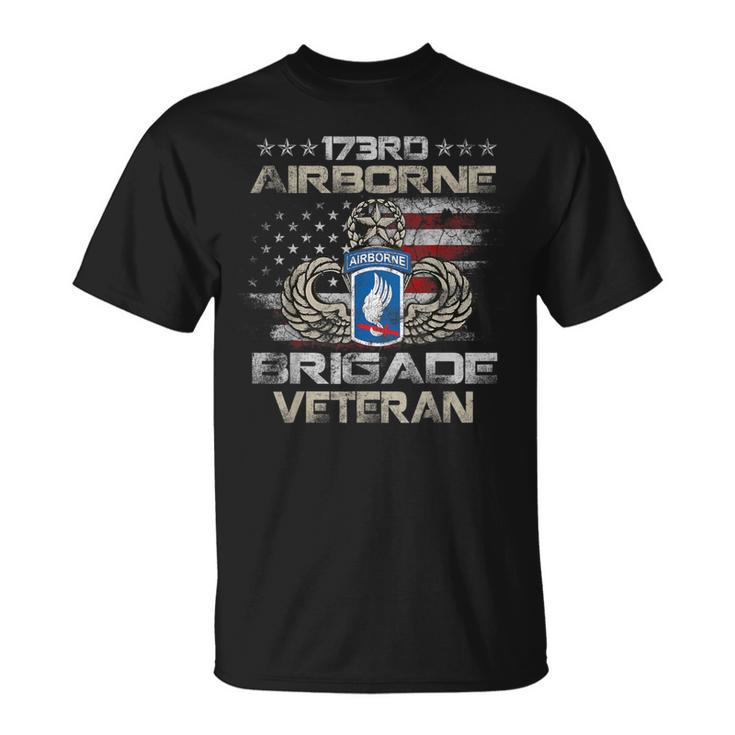 173Rd Airborne Brigade Veteran Flag Us Airborne Paratrooper T-Shirt