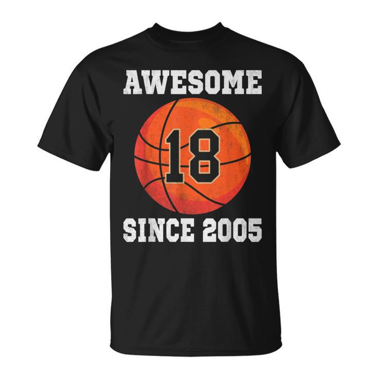 18Th Birthday Basketball Lover 18 Years Old Vintage Sports T-Shirt