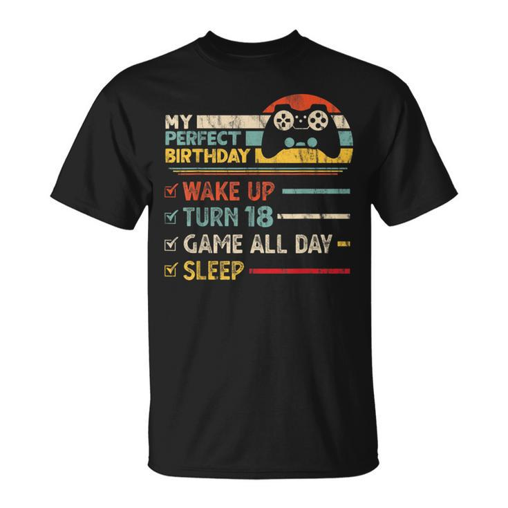 18Th Birthday Gamer Perfect Gaming 18 Years Old Boy Vintage T-Shirt