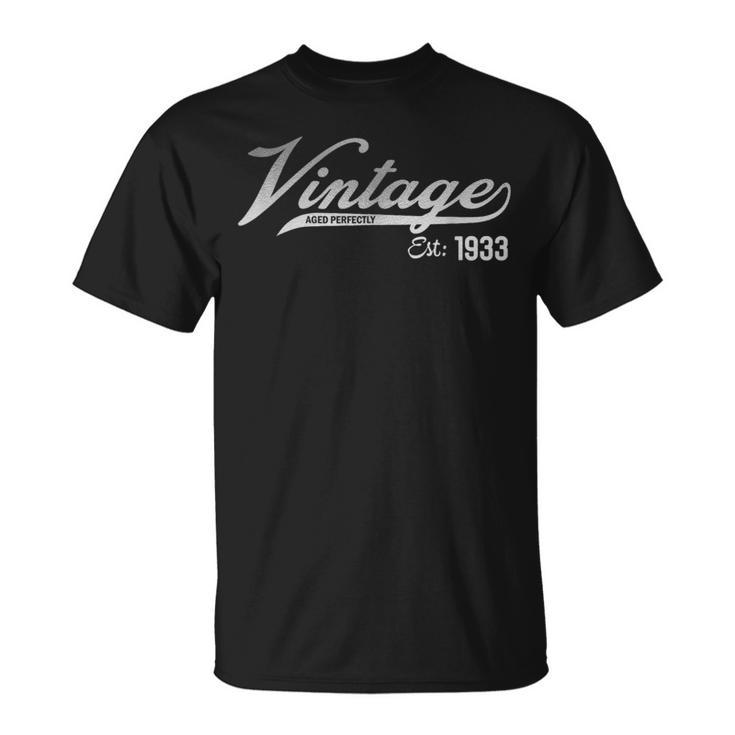 1933 Classic Original Vintage 91 Birthday Est Edition T-Shirt