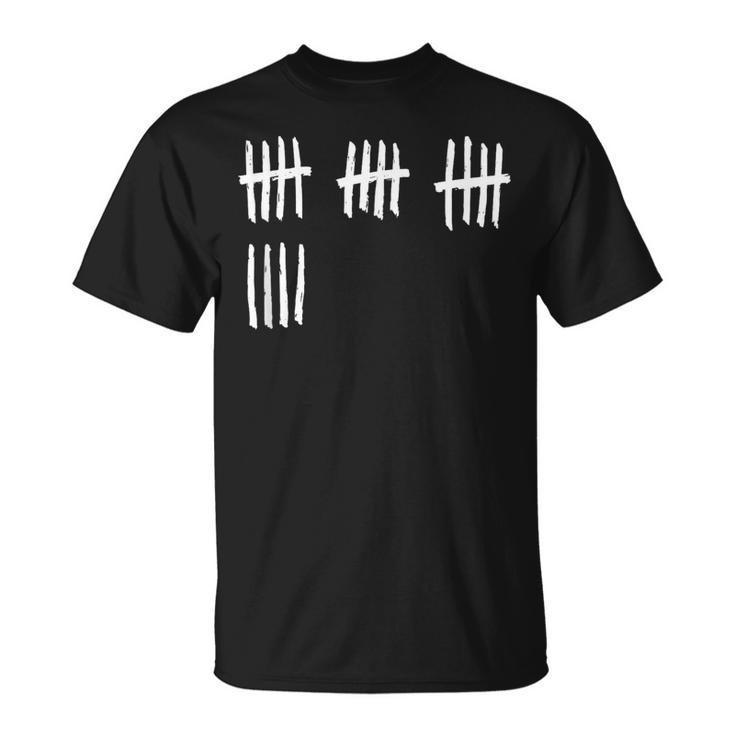 19Th Birthday Outfit 19 Years Old Tally Marks Anniversary T-Shirt
