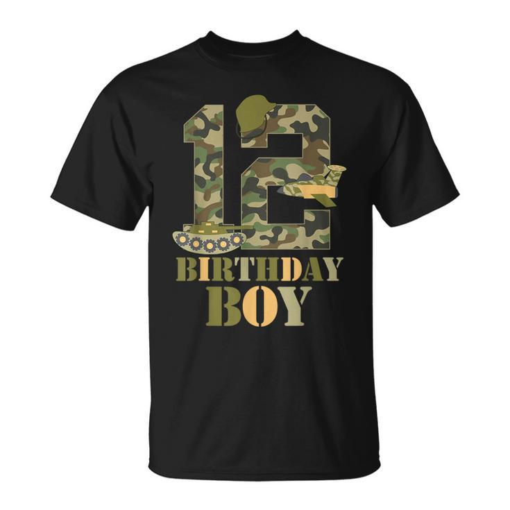 1Th Birthday Military Themed Camo Boys 12 Years Old Soldier T-Shirt