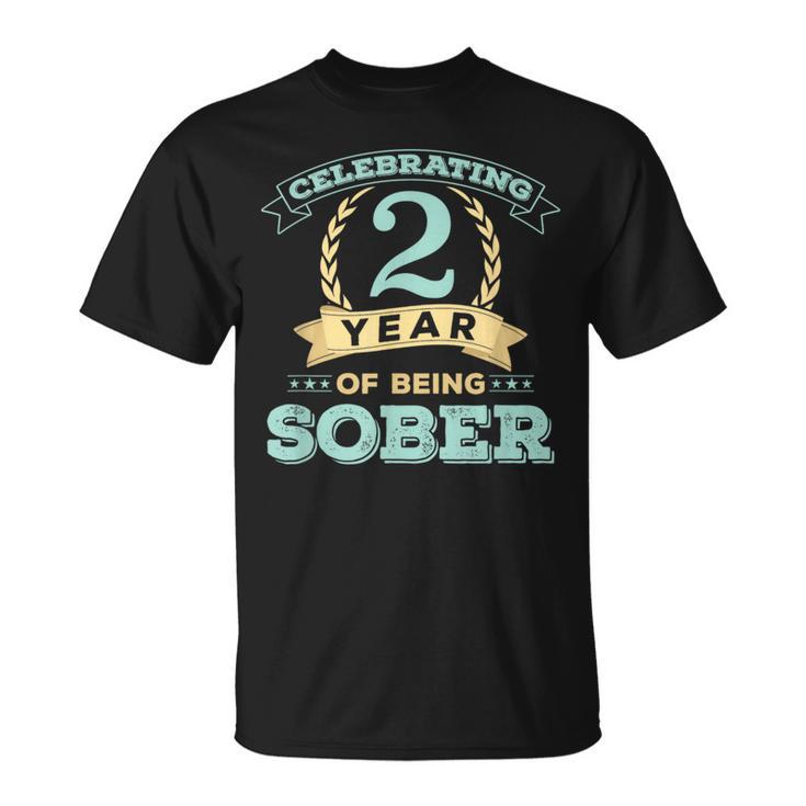 2 Year Sober Sobriety Anniversary Recovery Men T-Shirt