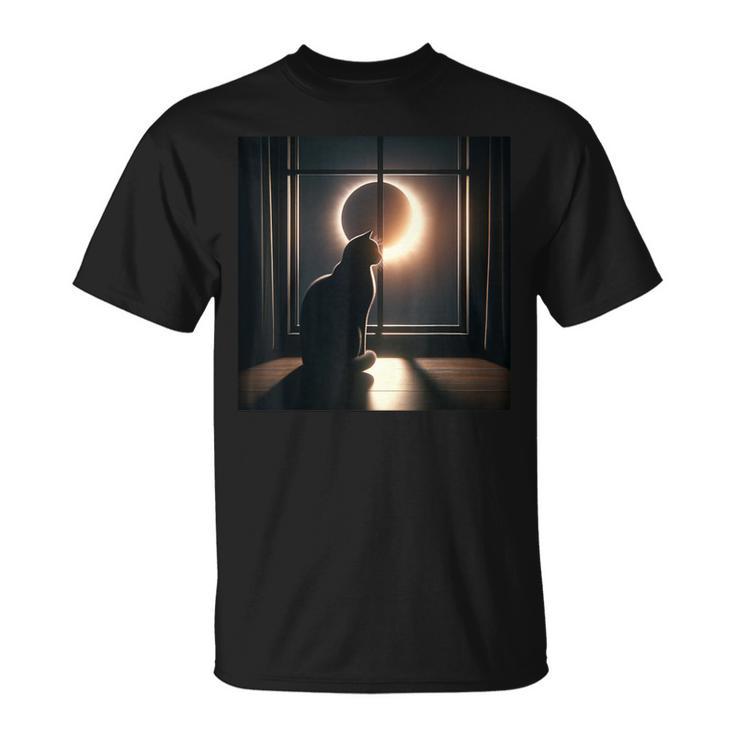 2024 Solar Eclipse Cat Watching Total Solar Eclipse T-Shirt