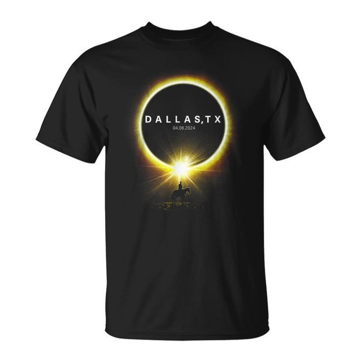 2024 Solar Eclipse As Seen From Dallas Texas For Texans T-Shirt