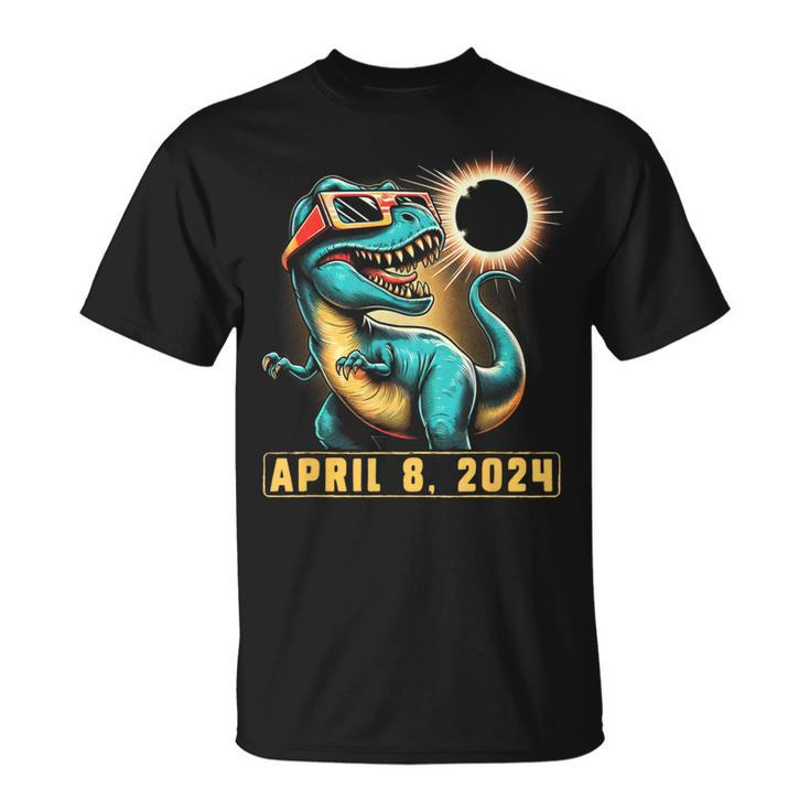 2024 Solar Eclipse T-Rex Wearing Solar Eclipse Glasses T-Shirt