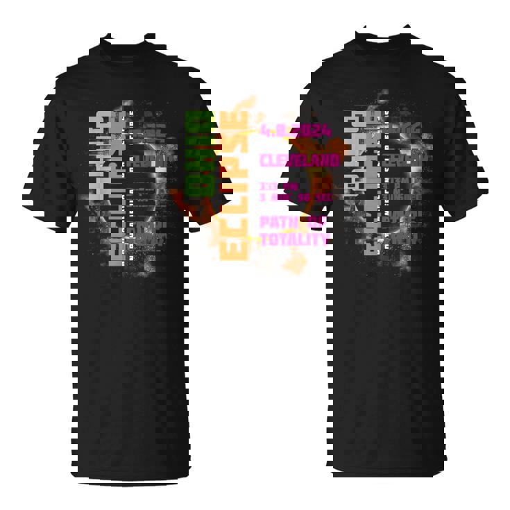 2024 Total Solar Eclipse Cleveland Ohio Path Totality T-Shirt