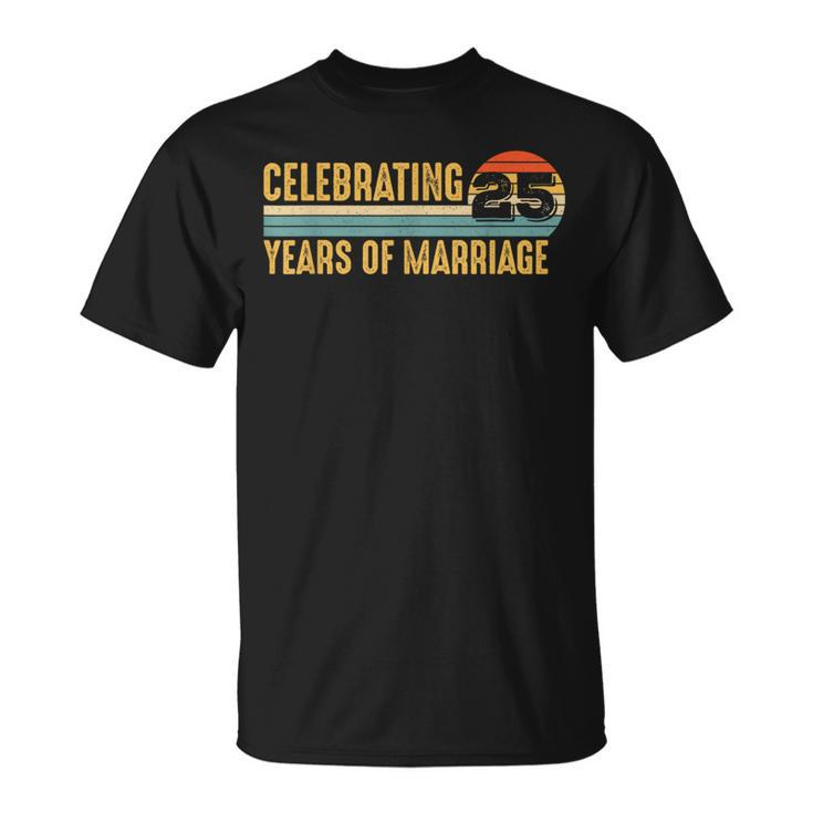 25 Years Marriage Married Couple 25Th Wedding Anniversary T-Shirt