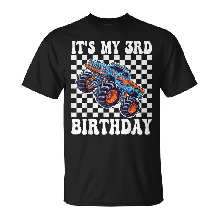 3 Years Old Boy Girl It's My 3Rd Birthday Boys Monster Truck T-Shirt