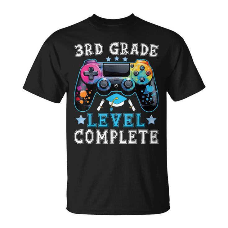 3Rd Grade Level Complete Last Day Of School Gamer Graduation T-Shirt