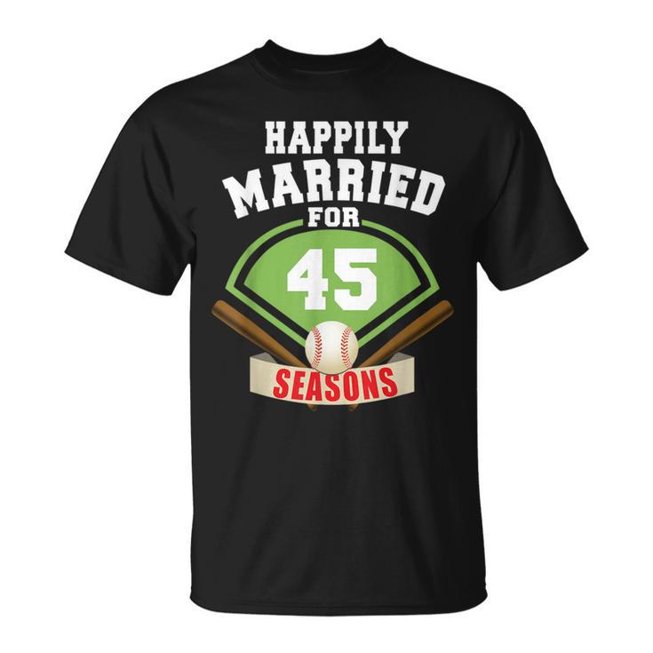 45Th Wedding Anniversary Baseball Couple T-Shirt