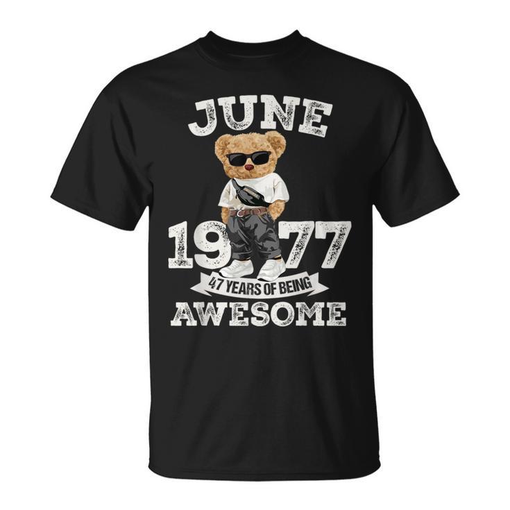 47 Year Old Awesome June 1977 47Th Birthday Boys T-Shirt