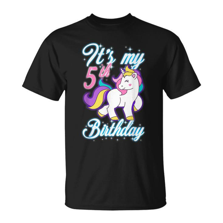 5 Year Unicorn Outfit Its My 5Th Birthday T-Shirt