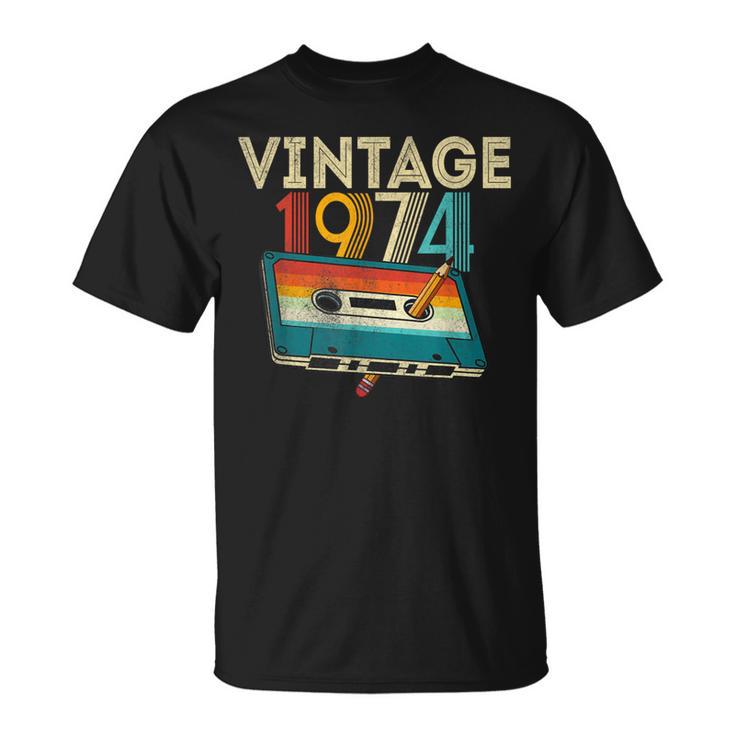 50 Year Old Vintage 1974 Cassette Tape 50Th Birthday T-Shirt