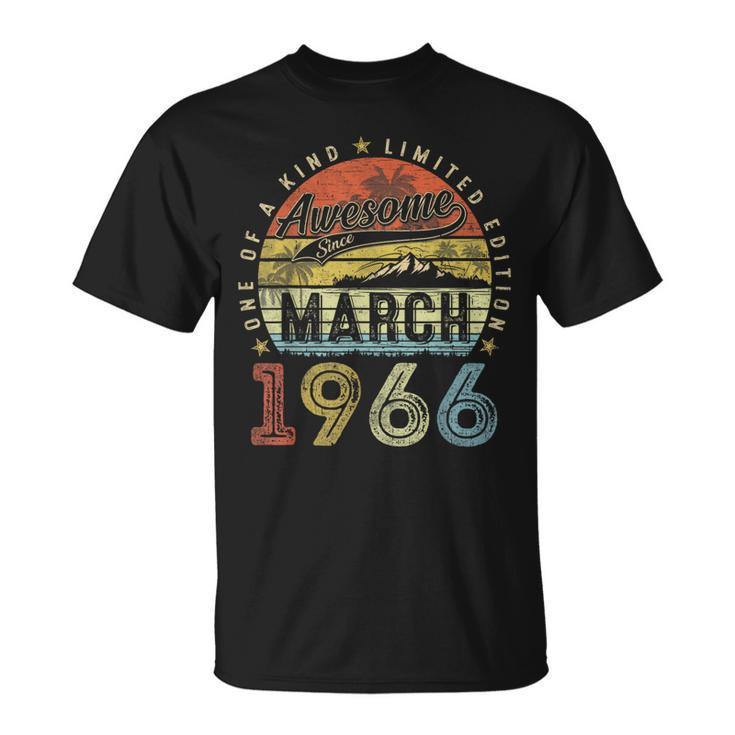 58 Year Old Vintage March 1966 58Th Birthday Women T-Shirt