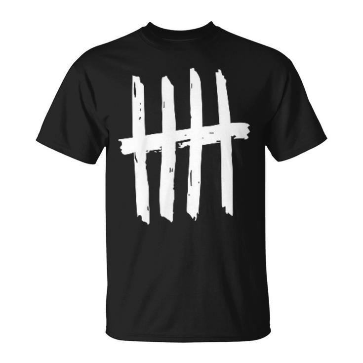 5Th Birthday Outfit 5 Years Old Tally Marks Anniversary T-Shirt
