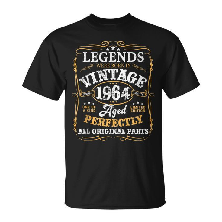 60Th Birthday For Legends Born 1964 60 Yrs Old Vintage T-Shirt