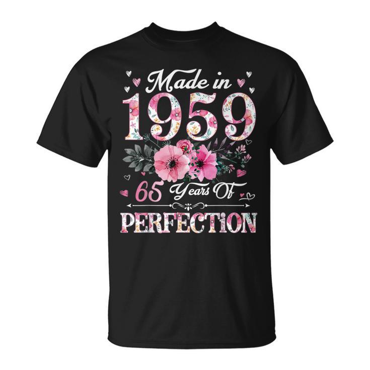 65 Year Old Made In 1959 Floral 65Th Birthday For Women T-Shirt