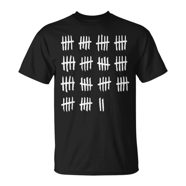 72Nd Birthday Outfit 72 Years Old Tally Marks Anniversary T-Shirt