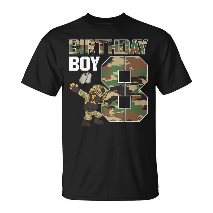 8 Year Old Boy Military Army 8Th Birthday Boy T-Shirt