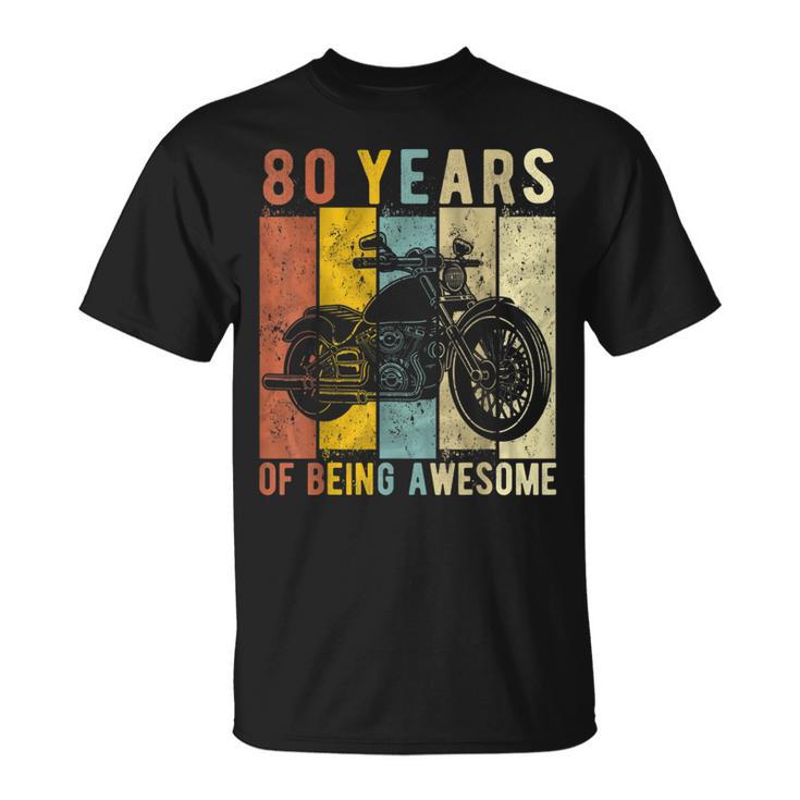 80 Year Old Motorcycle Birthday Vintage Retro 80Th Birthday T-Shirt