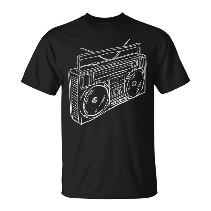 80S & 90S Old School Music Hip Hop Beatbox Boombox T-Shirt