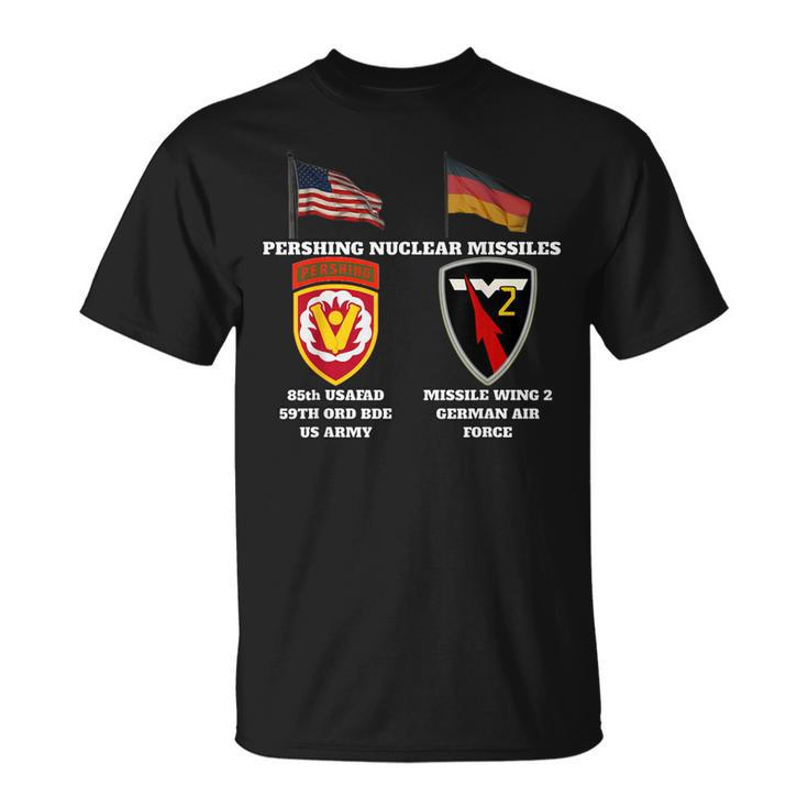 85Th Usafad Ssi W Pershing And Missile Wing 2 Nuc V Print T-Shirt