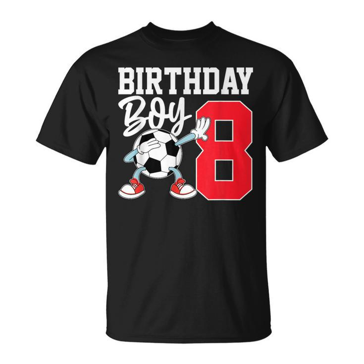 8Th Birthday For Boys Football Soccer Eight Year 8 Old T-Shirt