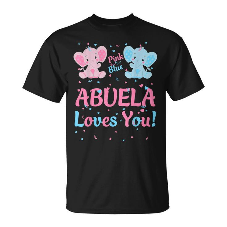 Abuela Gender Reveal Pink Or Blue Matching Family Elephant T-Shirt