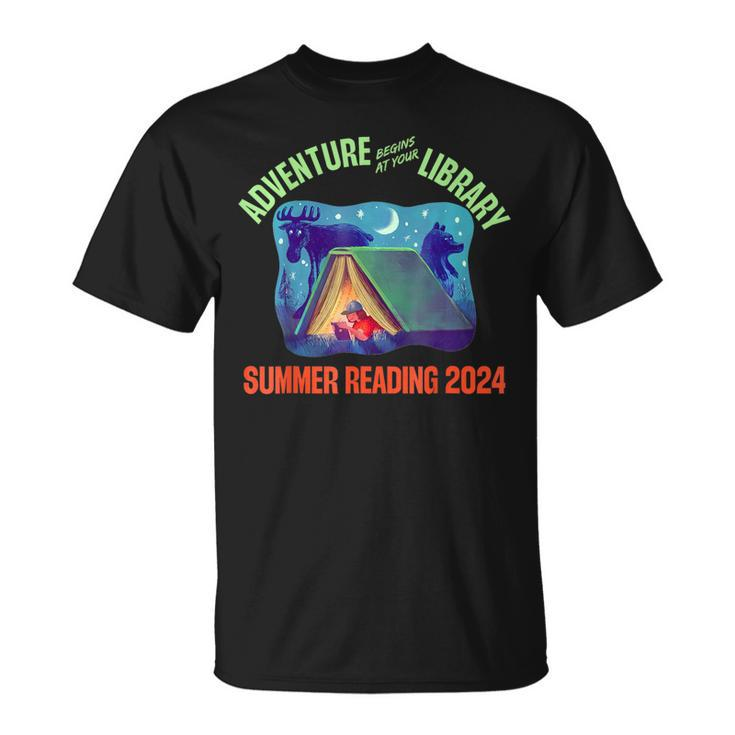 Adventure Begins At Your Library Summer Reading Program 2024 T-Shirt